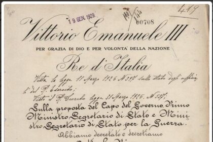 Decreto originale del Regno d'Italia