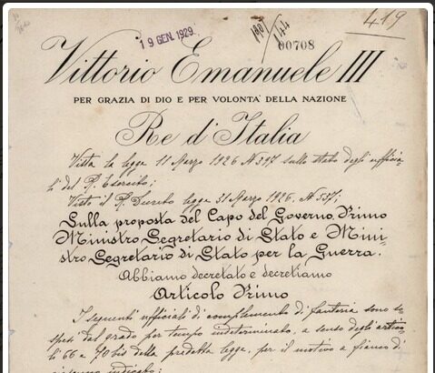 Decreto originale del Regno d'Italia