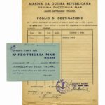 Documento originale della Decima Flottiglia MAS del 1945 Foglio di destinazione della Marina da Guerra Repubblicana Documento del Gruppo Battaglioni Folgore Reparto Stampa della Xª Flottiglia MAS