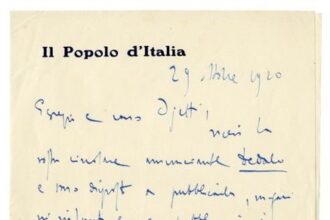 Lettera autografa di Benito Mussolini