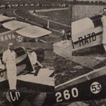 Immagini del Giro Aereo d'Italia. La fonte identifica Ambrogio Colombo e Geremia Meleri come primo e secondo classificato nella terza tappa.